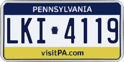PA license plate LKI4119