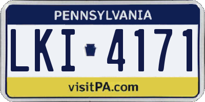 PA license plate LKI4171