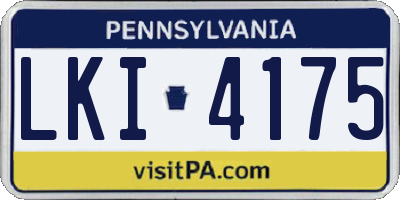 PA license plate LKI4175