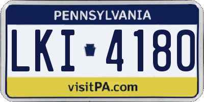 PA license plate LKI4180