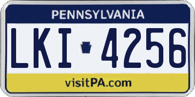 PA license plate LKI4256