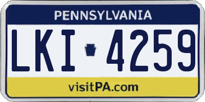 PA license plate LKI4259