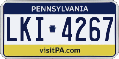 PA license plate LKI4267