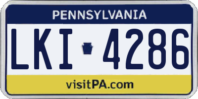 PA license plate LKI4286