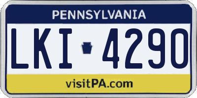 PA license plate LKI4290