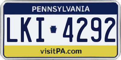PA license plate LKI4292