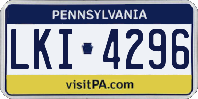 PA license plate LKI4296