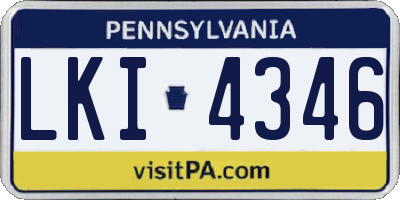 PA license plate LKI4346