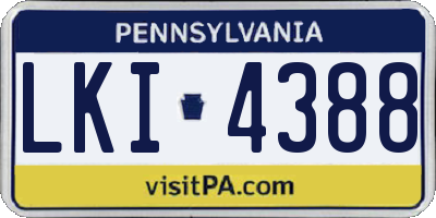PA license plate LKI4388