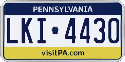 PA license plate LKI4430