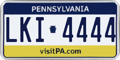 PA license plate LKI4444