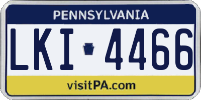 PA license plate LKI4466