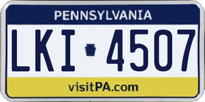 PA license plate LKI4507