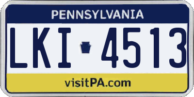 PA license plate LKI4513