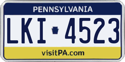 PA license plate LKI4523