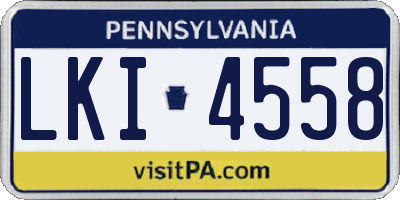 PA license plate LKI4558