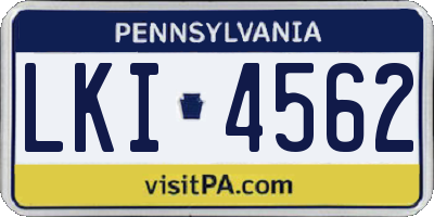 PA license plate LKI4562