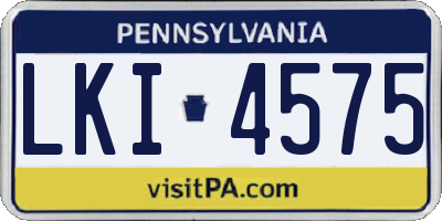 PA license plate LKI4575