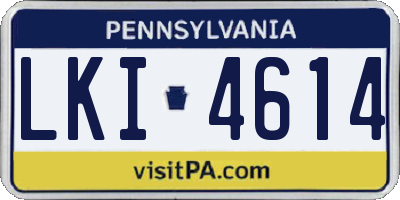 PA license plate LKI4614