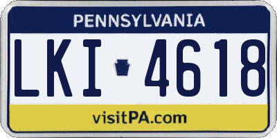 PA license plate LKI4618