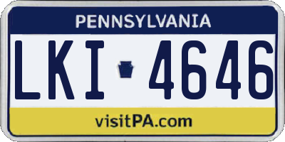 PA license plate LKI4646