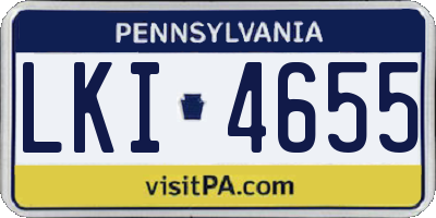 PA license plate LKI4655