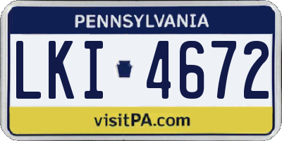 PA license plate LKI4672