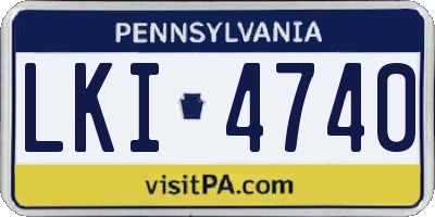 PA license plate LKI4740