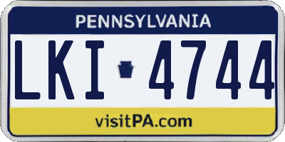 PA license plate LKI4744