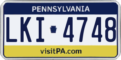 PA license plate LKI4748