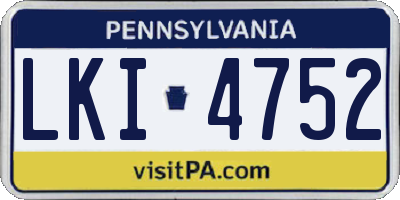 PA license plate LKI4752