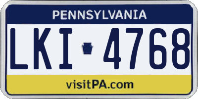 PA license plate LKI4768