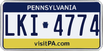 PA license plate LKI4774