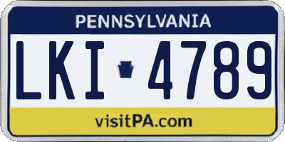 PA license plate LKI4789