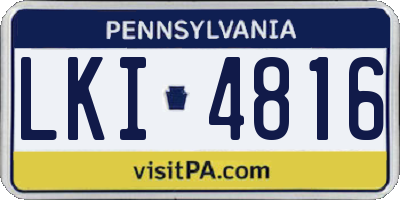 PA license plate LKI4816