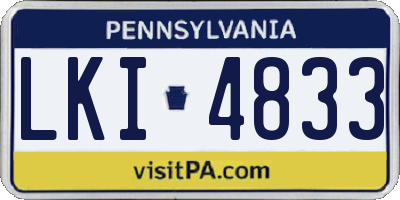 PA license plate LKI4833