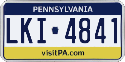 PA license plate LKI4841