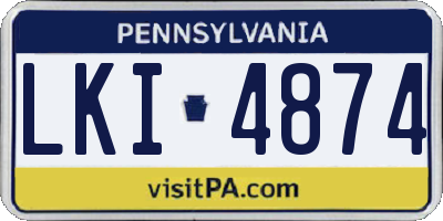 PA license plate LKI4874