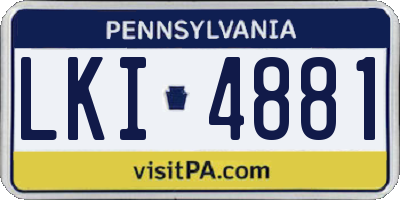 PA license plate LKI4881