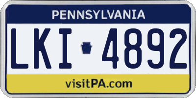 PA license plate LKI4892