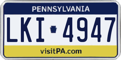 PA license plate LKI4947