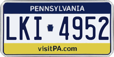 PA license plate LKI4952