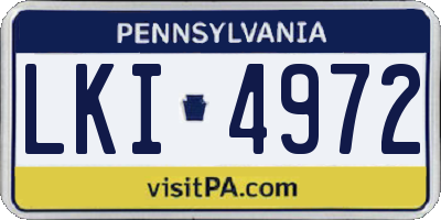 PA license plate LKI4972