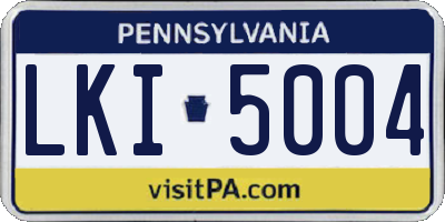 PA license plate LKI5004