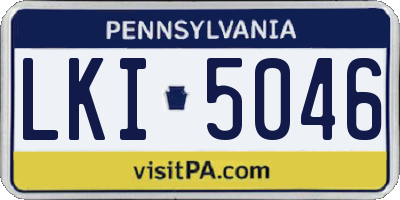 PA license plate LKI5046