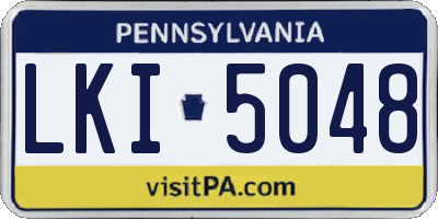 PA license plate LKI5048