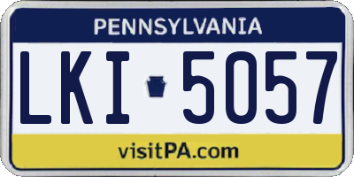 PA license plate LKI5057