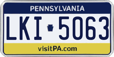 PA license plate LKI5063