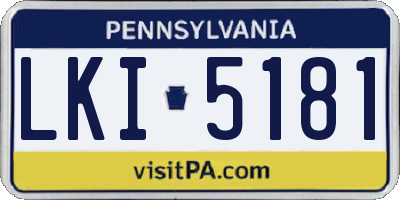 PA license plate LKI5181