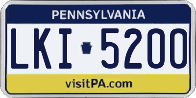 PA license plate LKI5200